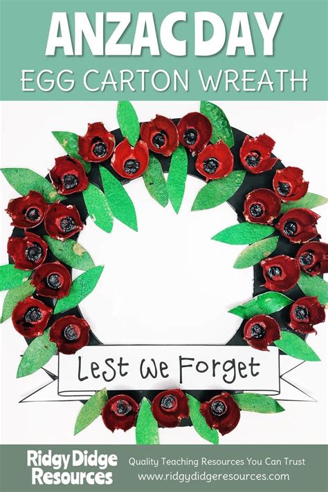 Egg Carton Anzac Day Wreath Ridgy Didge Resources Australia Anzac