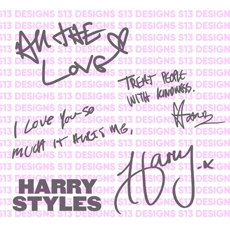 Bundle 5 Harry Styles Svgs Handwriting Design Cut Files Etsy