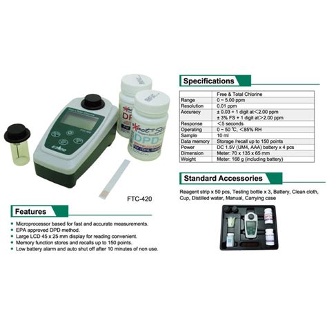 Jual Alat Ukur Kadar Klorin Portable Free And Total Chlorine Tester