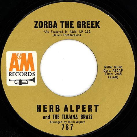 Herb Alpert And The Tijuana Brass Zorba The Greek Vinyl Pitman