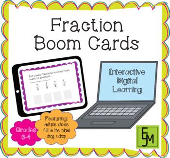 Fraction Boom Cards By Erin J Murray Tpt