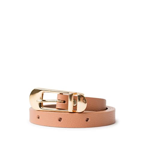 Cinto Em Couro Nude Creamy Detalhe Ouro CF165 7 Bege