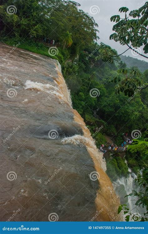 Landscape Of The Iguazu Waterfalls Wonder Of The World At Puerto