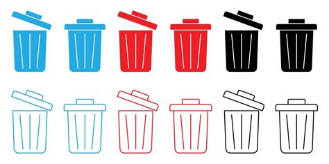 delete   solid icon set trash bin icons rubbish bin icon