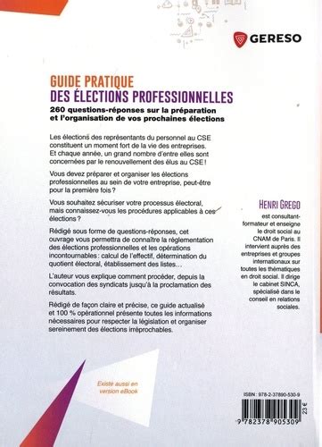 Guide Pratique Des élections Professionnelles De Henri Grego Grand