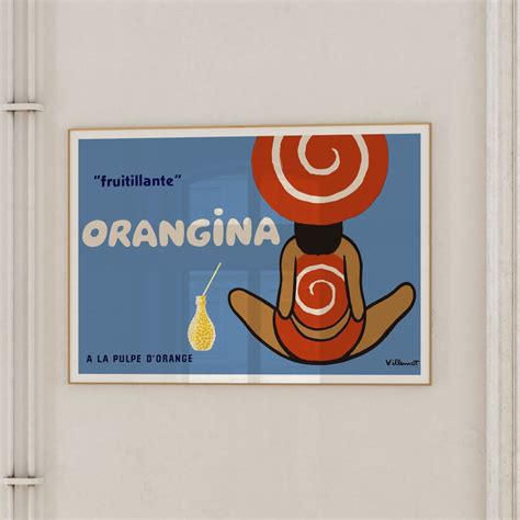 Orangina Vintage Advertising Poster 1980s Etsy