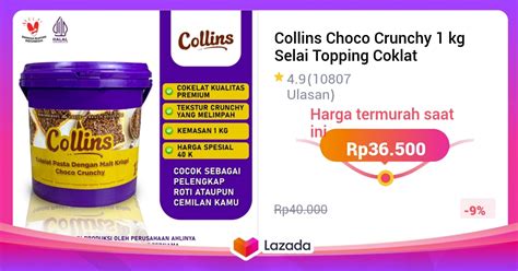 Collins Choco Crunchy 1 Kg Selai Topping Coklat