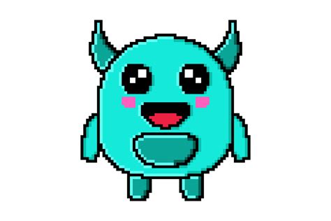 Pixel Art Cute Monster Design Kawaii Graphic By Hiskia Revaldo