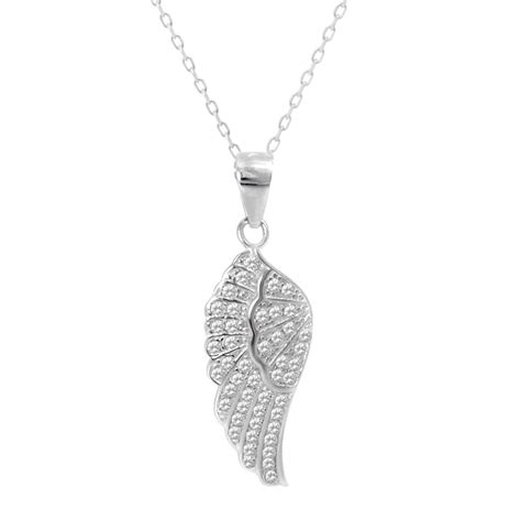 Buy Sterling Silver Angel Wing Necklace In Silver Necklaces