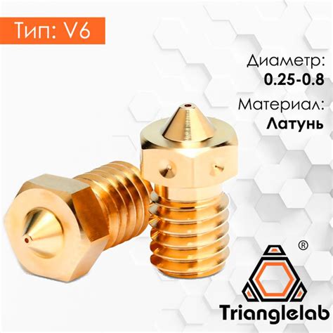 Сопло в экструдер для 3d принтера для хотэнда E3D от Trianglelab 0.4 мм ...