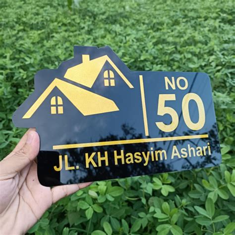 Jual CUSTOM NOMOR RUMAH AKRILIK 30X19 CM ACRYLIC PAPAN NOMER RUMAH