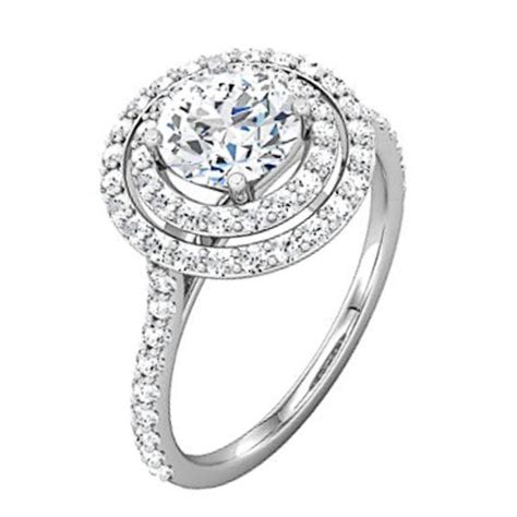 Double Halo Engagement Ring Princess Jewelry