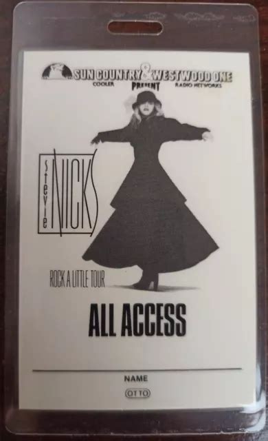 Stevie Nicks Fleetwood Mac Concert Ticket Pass Billet All Access