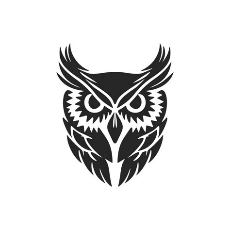 Cool black vector owl vector logo. Isolated. 20206006 Vector Art at ...