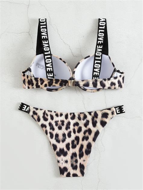 Leopard Push Up Bikini Swimsuit Shein Usa