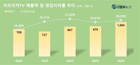 아프리카tv 지난해 4q 매출액 1004억전년比 256↑