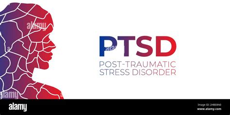 White Ptsd Post Traumatic Stress Disorder Trauma Vector Illustration