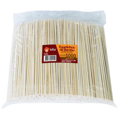 Palitos De Bambu Espeto Para Churrasco 25 CM Billa 1000 Unidades