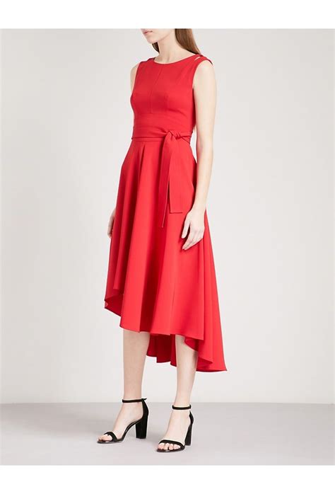 Karen Millen Belted Crepe Midi Dress Dresses