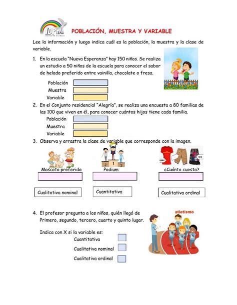 Poblaci N Muestra Y Variable Worksheet Variable Estadistica