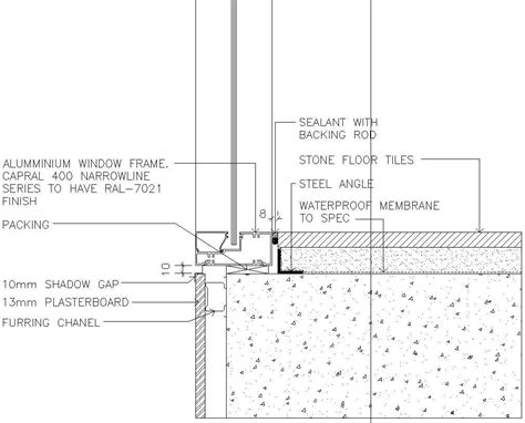 Aluminium window frame detail in AutoCAD, dwg file. - Cadbull