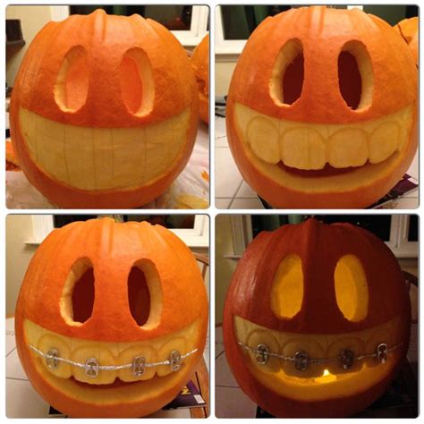 Pumpkin With Braces Pumpkin Carving Pumpkin Decorating Pumpkin Halloween Decorations