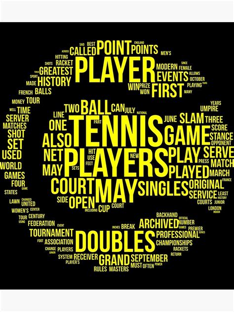 "Tennis Terms Word Cloud Tennis Gift For Tennis Player Sticker" Poster ...