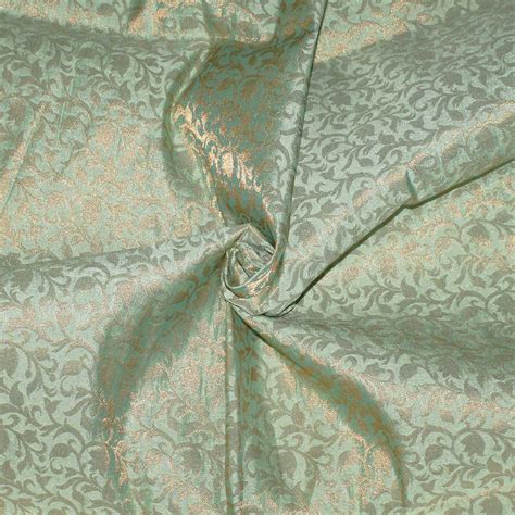 Brocade Art Silk Fabric By The Yard Home Decor Solid Pattern Etsy