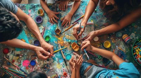 Premium Photo | Family engaged in creative arts and crafts aig