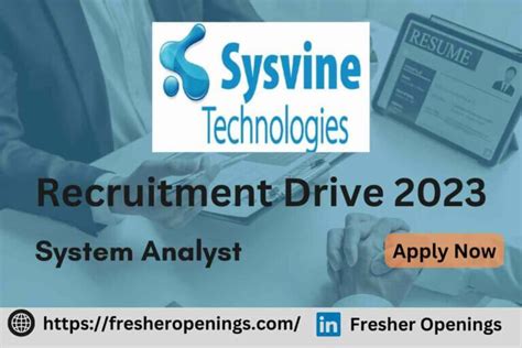 Sysvine Technologies Off Campus Drive Hiring Freshers As System