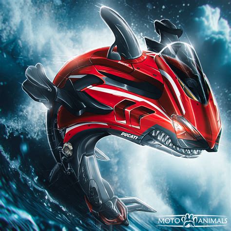 Motorcycle Poster Ducati Superleggera V4 Shark – Moto Animals