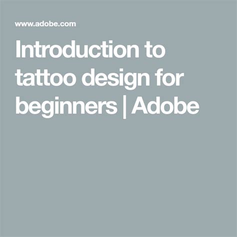 Introduction to tattoo design for beginners | Adobe Unique Tattoos, Small Tattoos, Tattoos That ...