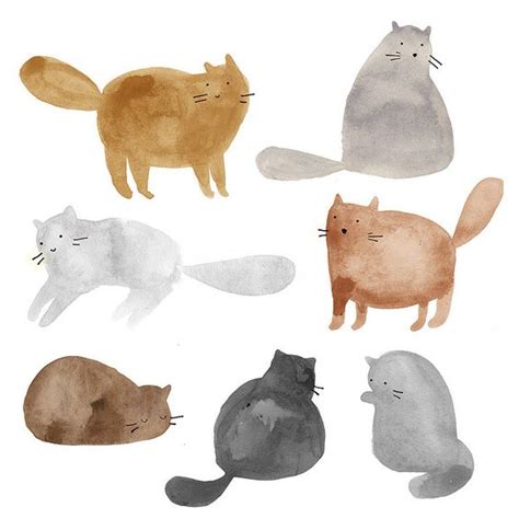 Art And Illustration Watercolor Illustration Cat Illustrations