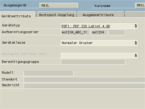 Ausgabegeräte für den Druck über E Mail definieren SAP Bibliothek