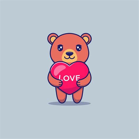 Cute bear hug love balloons 4815090 Vector Art at Vecteezy