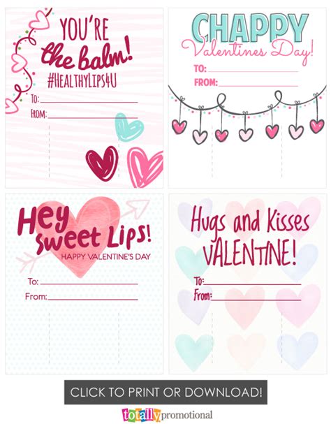 Printable Lip Balm Valentine Cards Create Your Lip Balm Valentines