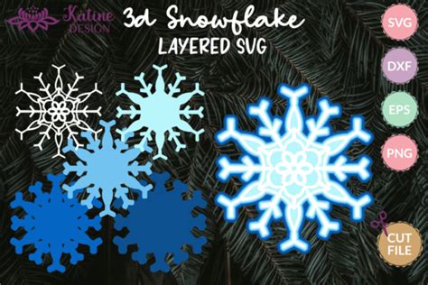 3d Snowflake Svg Christmas Ornament Graphic By Katine Design · Creative Fabrica