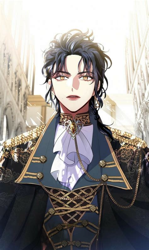 An Anime Character With Long Black Hair Wearing A Blue Coat And Gold Chain Around His Neck