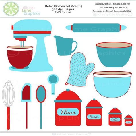 Retro Kitchen Baking Mixer Turquoise And Red Bowls Vector Illustration