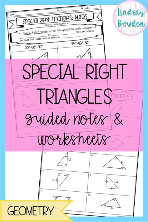 Practice Worksheet Special Right Triangles Printable And Enjoyable