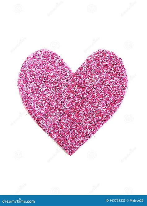 Pink Heart Isolated On White Background Romance Valentines Day Stock