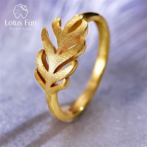 Lotus Fun Anillo de plata de primera ley diseño pluma para mujer