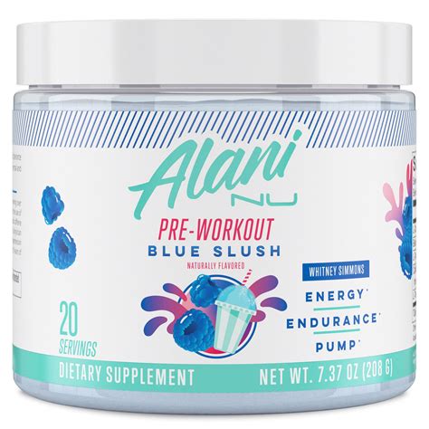 Alani Nu Pre Workout Powder Blue Slush 7 3oz 20 Servings Walmart