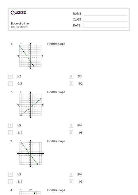 Slope Of A Line Worksheets On Quizizz Free Printable