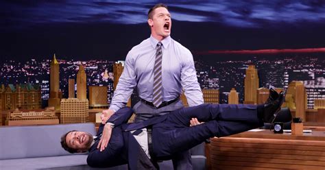 John Cena Deadlifts Jimmy Fallon On ‘the Tonight Show Video Jimmy