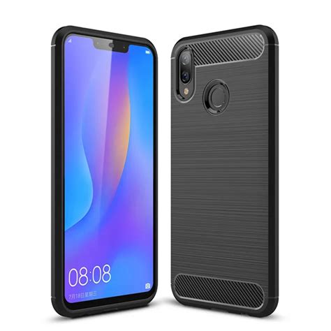 Shockproof Case For Huawei Nova 3i Brushed Carbon Fiber Soft TPU Back