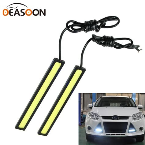 2PCS 17CM COB Chip LED Daytime Running Light 100 Waterproof Ultra Thin