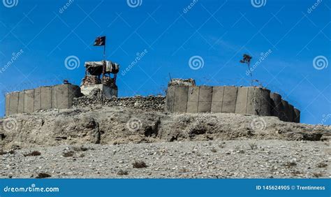 Afghanistan Military Outpost in the Middle of the Desert Editorial ...