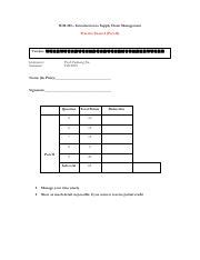 Practice Exam Part Pdf Scm Introduction To Supply Chain