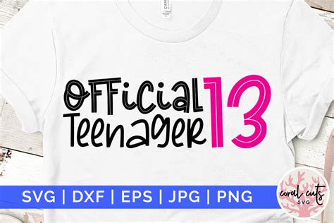 Official Teenager 13 Birthday Svg Graphic By Coralcutssvg · Creative Fabrica